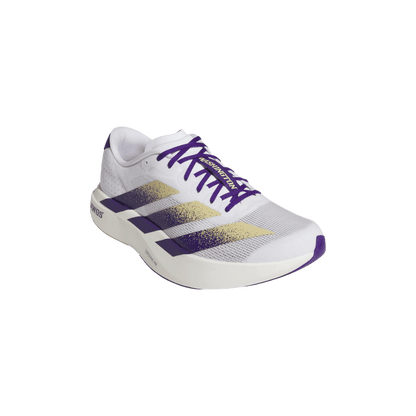 adidas University of Washington Adizero Evo SL Running Shoes | Cloud White / Team College Purple / Team Sand | Men's