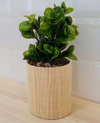Urban Decor 26cm Plant In Bamboo Pot - Oak
