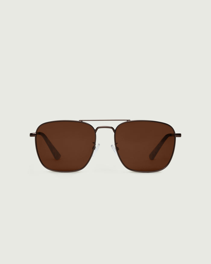 Bronze Polarized::Val Sunglasses pilot brown  metal front