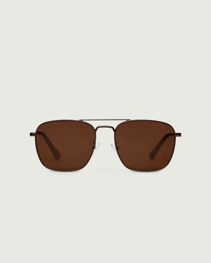 Bronze Polarized::Val Sunglasses pilot brown  metal front
