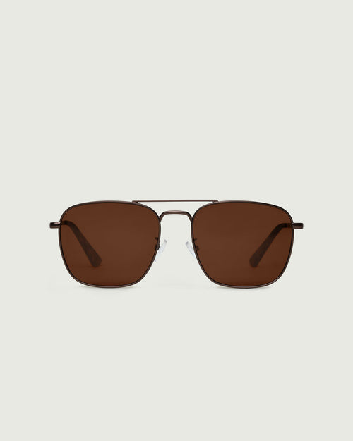 Bronze Polarized::Val Sunglasses pilot brown  metal front