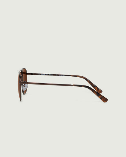 Bronze Polarized::Val Sunglasses pilot brown  metal side