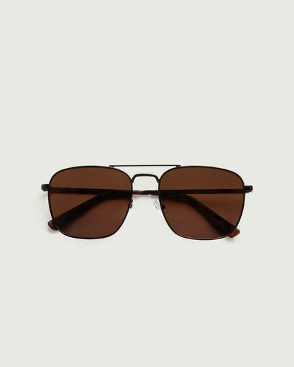 Bronze Polarized::Val Sunglasses pilot brown  metal top