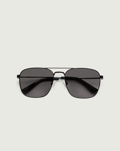 Charcoal Polarized::Val Sunglasses pilot black metal top
