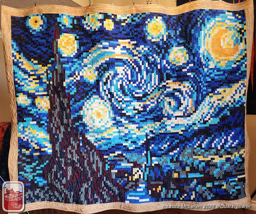 Van Gogh's Starry Night: An Advanced Pixel Quilt Kit and Pattern