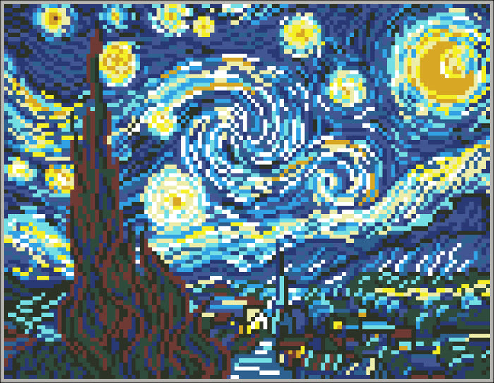 Van Gogh's Starry Night: An Advanced Pixel Quilt Pattern PDF