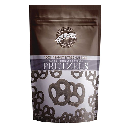 Vermont Nut Free Chocolates Dark Chocolate Covered Pretzel Candy Pouches - 12 Count