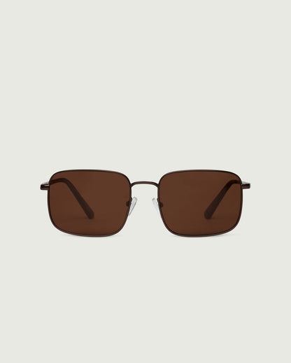 Bronze Polarized::Vito Sunglasses rectangle brown  metal front