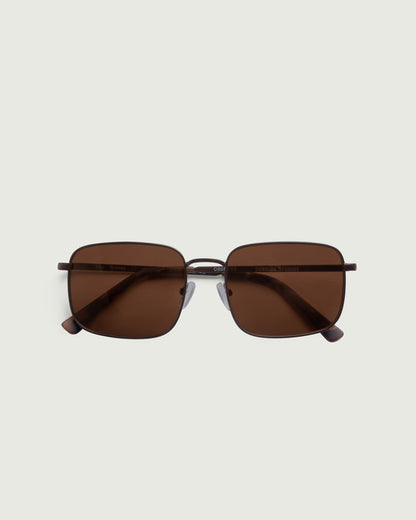 Bronze Polarized::Vito Sunglasses rectangle brown  metal top