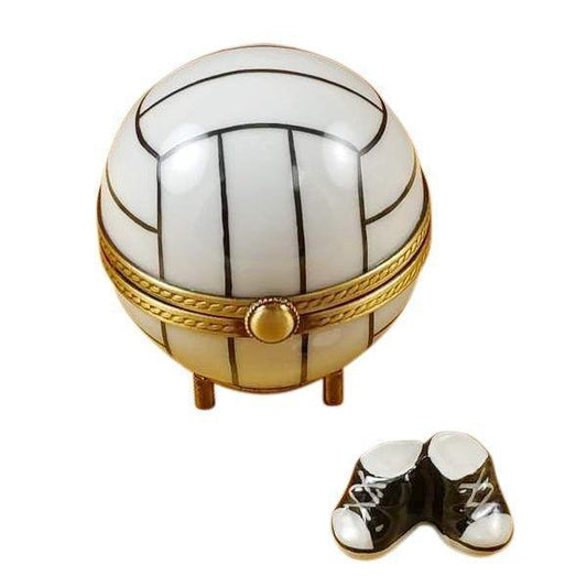 Volleyball with Removable Tennis Shoes Porcelain Limoges sports horse farm French Trinket Box