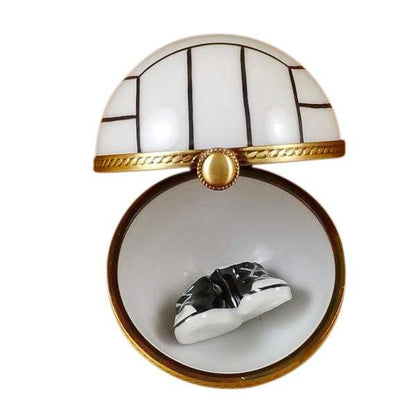 Volleyball with Removable Tennis Shoes Porcelain Limoges sports horse farm French Trinket Box