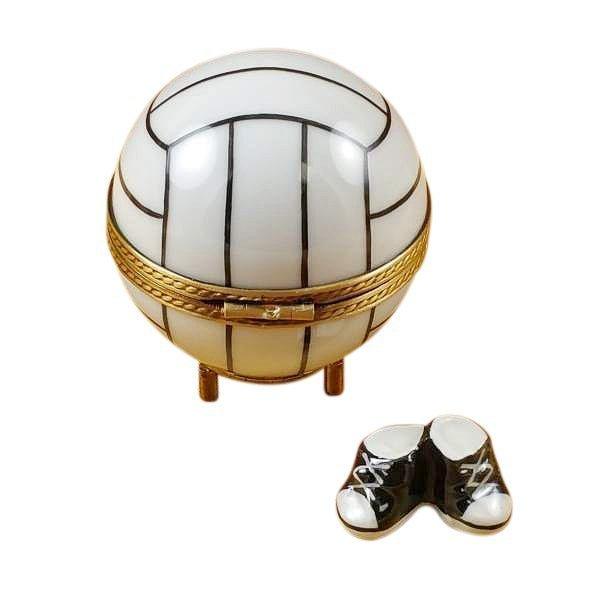 Volleyball with Removable Tennis Shoes Porcelain Limoges sports horse farm French Trinket Box