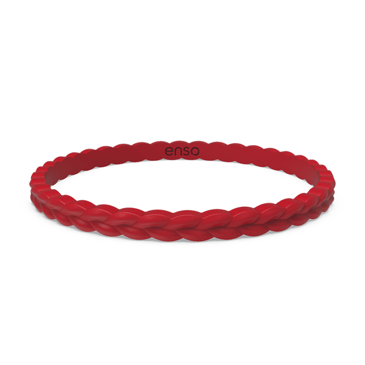 Weave Stackable Silicone Bracelet - Red