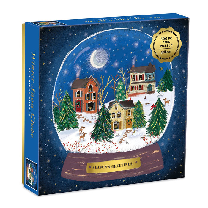 Winter Snow Globe 500 Piece Jigsaw Foil Puzzle holiday 500 Piece Puzzles Galison