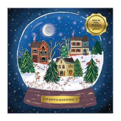 Winter Snow Globe 500 Piece Jigsaw Foil Puzzle holiday 500 Piece Puzzles Galison