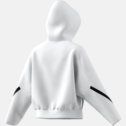 Rear view of the Adidas Women's Z.N.E Hooded Sweatshirt.