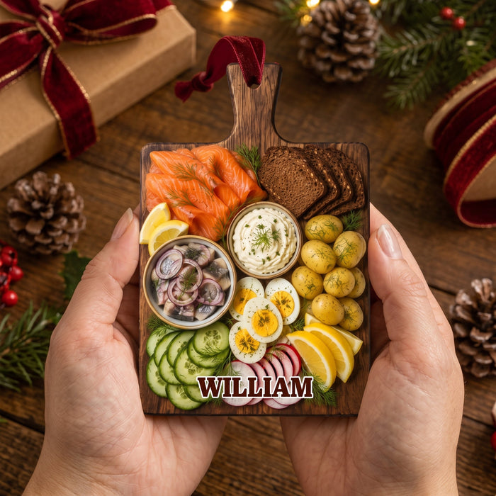 World Cuisine Platter Ornament – Personalized Christmas Tree Hanging Decoration Gift For Foodie