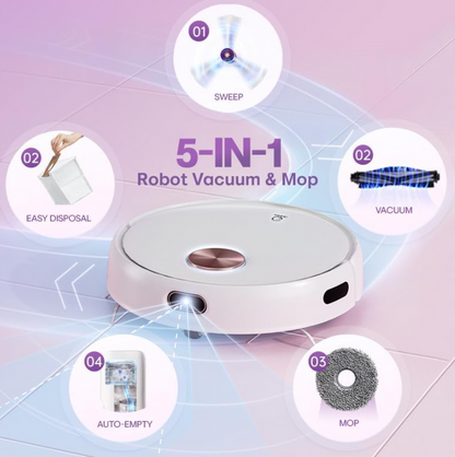 Yeedi Floor 3 Robot Vacuum Mop 5,100 Pa Suction, Pressurized Mop, 3D ToF Navigation & Obstacle, Fast Mapping
