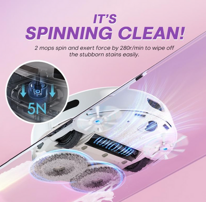 Yeedi Floor 3 Robot Vacuum Mop 5,100 Pa Suction, Pressurized Mop, 3D ToF Navigation & Obstacle, Fast Mapping