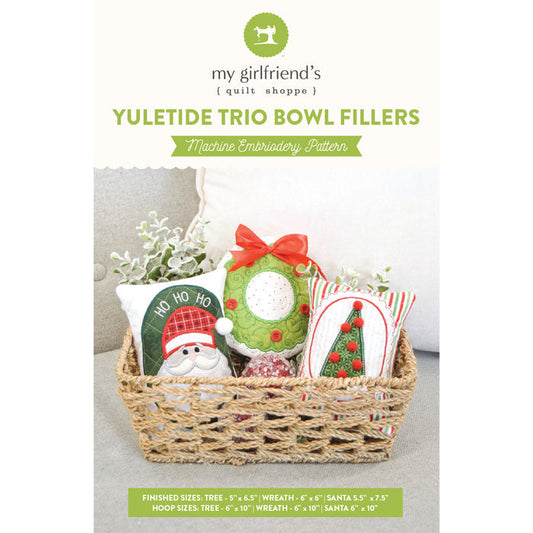 Yuletide Trio Bowl Fillers (Downloadable Sewing and Machine Embroidery Pattern)