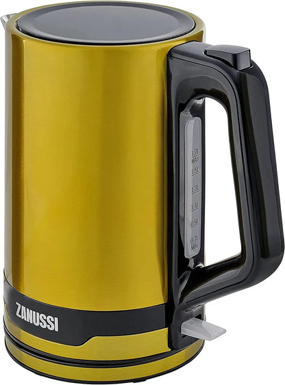 Zanussi Cordless Kettle 1.7L Yellow Gold 2.2kw - Fast Boiling | ZEK-1240 Cordless Kettle
